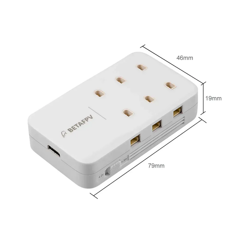 Зарядний пристрій BetaFPV з 6 портами BT2.0 та PH2.0 для заряджання 1S акумуляторів 10060 фото